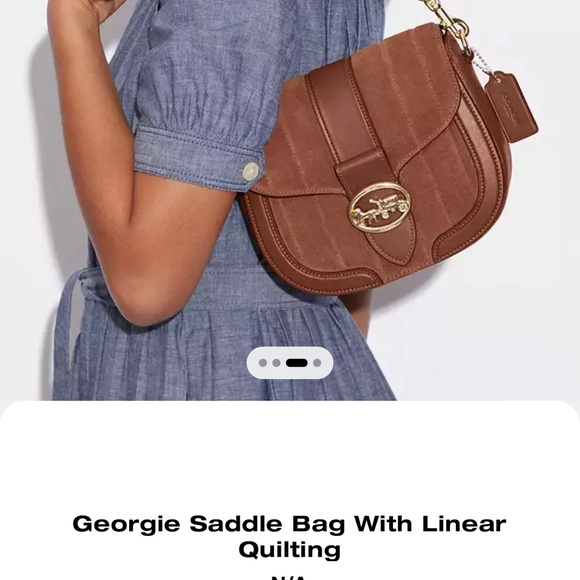 Coach Georgie Saddle Bag with Linear Quilting - Brown - Picture 4 of 10